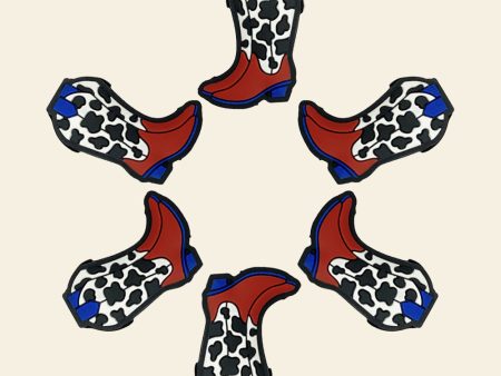 Wholesale 10pcs Cartoon Cow Pattern Boots Focal Beads Sale