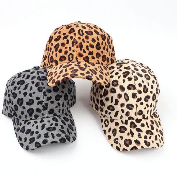 Wholesale Autumn and Winter New Corduroy Leopard Print Baseball Cap Online now