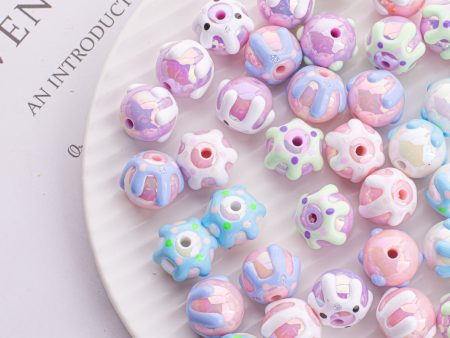 Wholesale 10pcs Children s Fun Circus Glazed Eyes Bead Card 16 Acrylic Hand-painted Beads Fashion