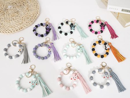 Wholesale 10pcs New Halloween Ghost Butterfly Fairy Silicone Tassel Wrist Keychain For Cheap