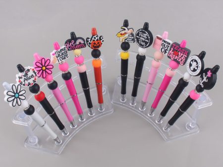 Wholesale DIY Beaded Pen Cartoon Animal Silicone Color Plastic Beaded Ballpoint Pen Hot on Sale