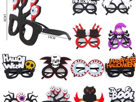 Wholesale Halloween Party Kids Adult Horror Props Skeleton Ghost Glasses Frame Sale