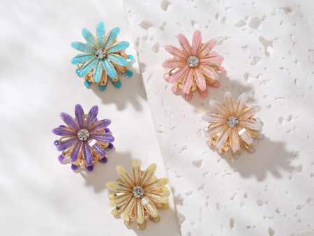 Wholesale crystal alloy flower hair clip For Sale