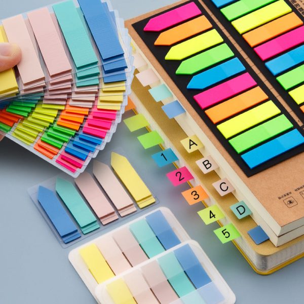 Wholesale PET Fluorescent Plastic Bookmark Sticky Notes Hot on Sale