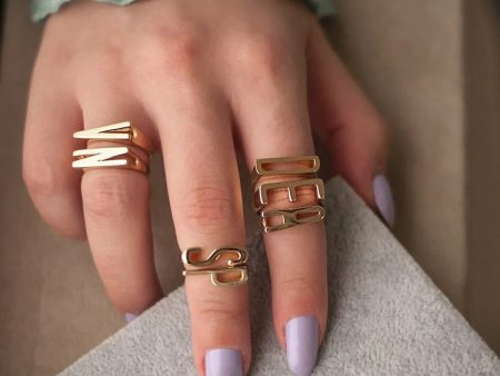 Wholesale Copper 26 Letter Open Ring Fashion