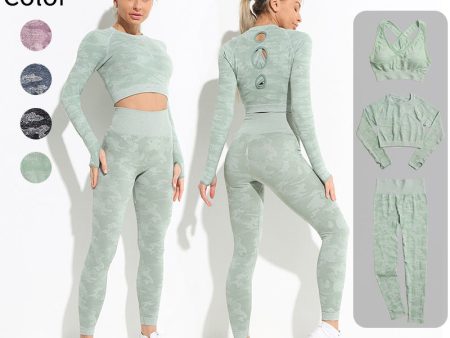 Wholesale Camouflage Quick Drying Exercise Sets for Women s Fitness Nylon Yoga Clothes Hot on Sale