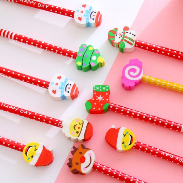 Wholesale Cartoon Christmas Wooden Pencil with Eraser Online