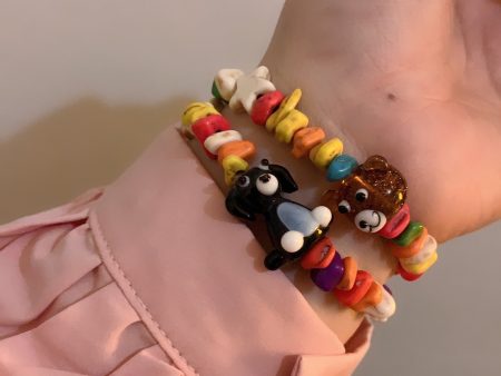 Wholesale Bears and Dogs Colorful Beaded Coloured Glaze Bracelet Online now