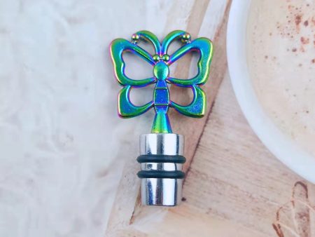 Wholesale DIY Metal Colorful Butterfly Red Wine Bottle Fresh Bottle Stopper Online now