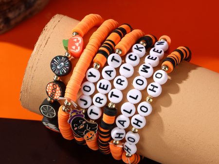 Wholesale 50PCS New Halloween Set Polymer Clay Beaded Bracelet For Sale