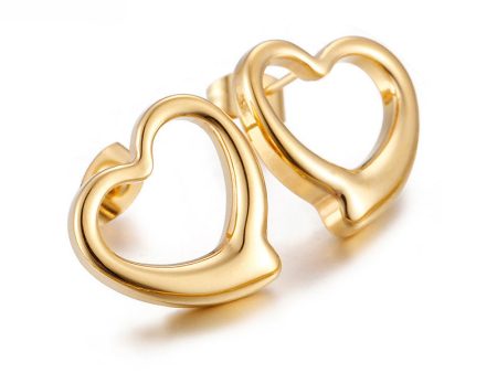 Wholesale Women s Heart-shaped Sweet Gold Plated Earring Online