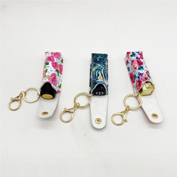 Wholesale 10PCS Lipstick Leather Case Keychain Pendant Hot on Sale