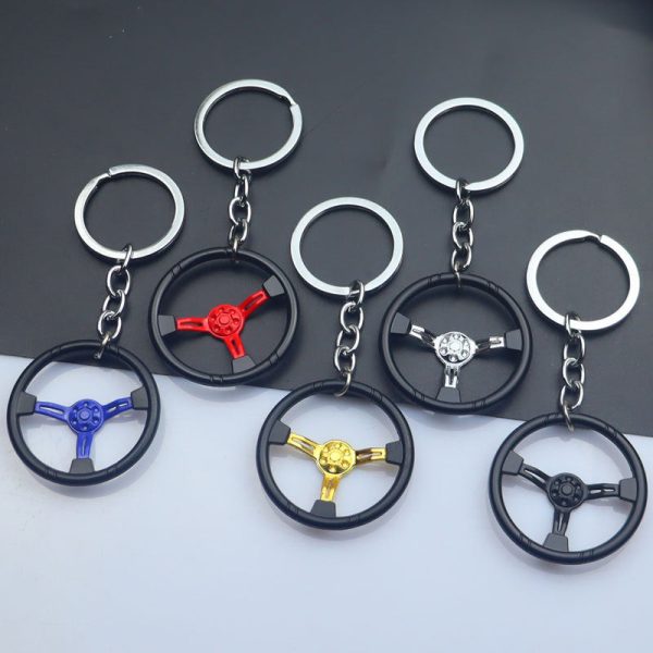 Wholesale Automobile Modification Steering Wheel Zinc Alloy Keychain Online