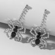 Wholesale 2pairs pack Halloween Black Spider Black and White Water Diamond Long Metal Earrings Online Hot Sale