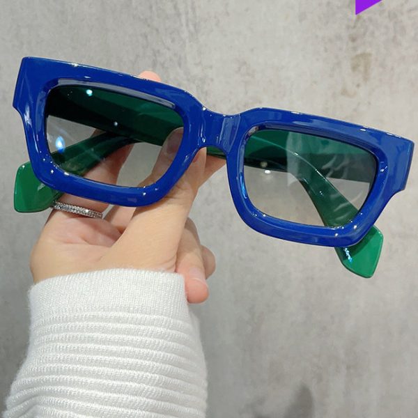 Wholesale Small Square Frame Concave Wide Leg PC Sunglasses Fashion