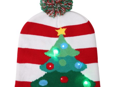 Wholesale 200pcs Cartoon Christmas Autumn Winter LED Lighted Fur Ball Hat Sale