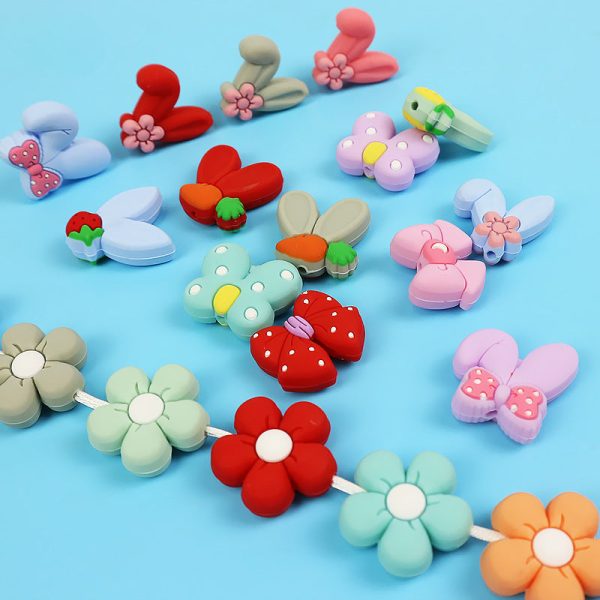 Wholesale 10PCS  teether Children DIY Nipple Chain Food Grade Silicone Beads Sale