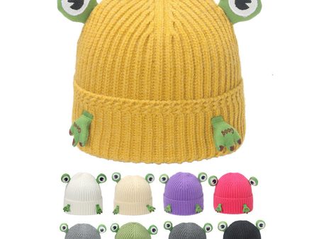 Wholesale 2023 Autumn and Winter New Cute Cartoon Frog Acrylic Earmuffs Head Cap Woolen Hat Online now