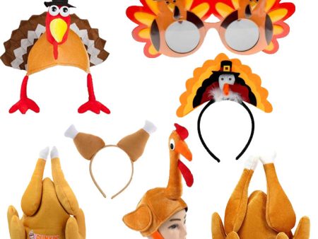 Wholesale 10PCS  Halloween Carnival Turkey Cloth Hats on Sale