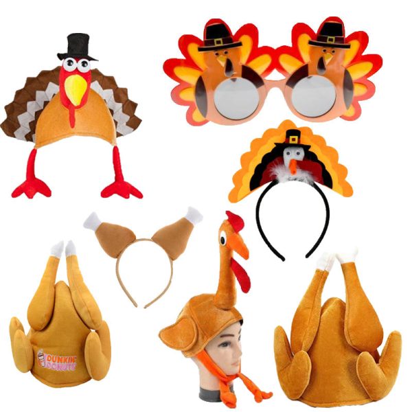 Wholesale 10PCS  Halloween Carnival Turkey Cloth Hats on Sale