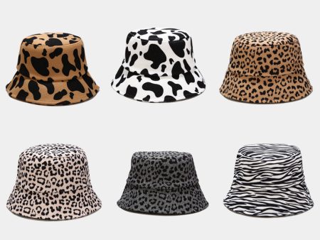 Wholesale 2023 Autumn and Winter New Thickened Wool Cow Pattern Leopard Pattern Zebra Pattern Fisherman Hat Discount