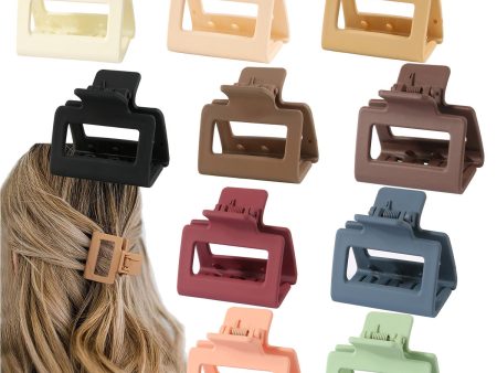 Wholesale 5CM Square Frosted Resin Hair Clips For Discount