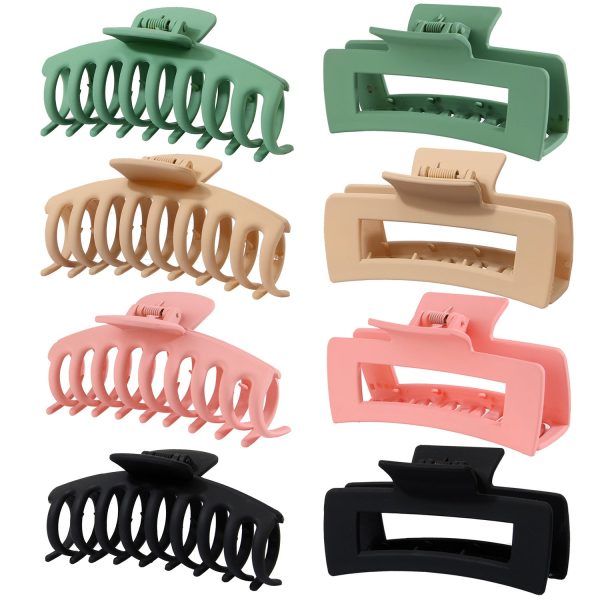 Wholesale 8PCS Seamless Frosted Rectangular Resin Hair Clips on Sale