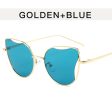 Wholesale Cat Eye Metal Hollow PC Sunglasses Cheap