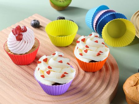 Wholesale Silicone Mold High Temperature Resistant Muffin Cup Candy Round Puff Baking Tool Supply