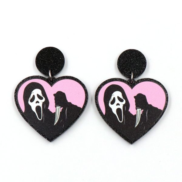 Wholesale 5pairs pack Love Ghost Terror Halloween Acrylic Earrings Hot on Sale