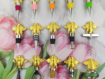 Wholesale DIY Bee Zinc Alloy Red Wine Stopper on Sale