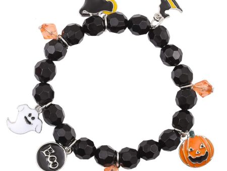 Wholesale 50PCS Halloween Ghost Pumpkin Lantern Hand Alloy Bracelet Sale