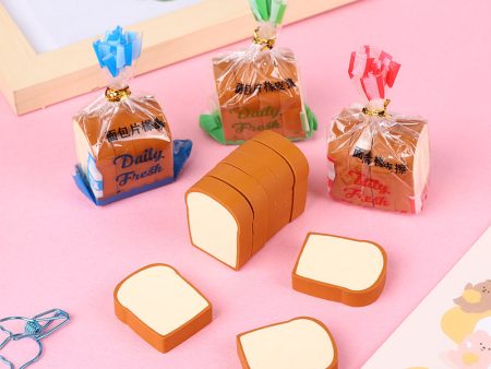 Wholesale Creative Cartoon Toast Bread Pvc Eraser Discount