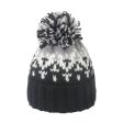 Wholesale 2023 Autumn and Winter New Warm Acrylic Knitted Hat Mixed Color Geometric Rhombus Jacquard Wool Ball Wool Hat For Discount