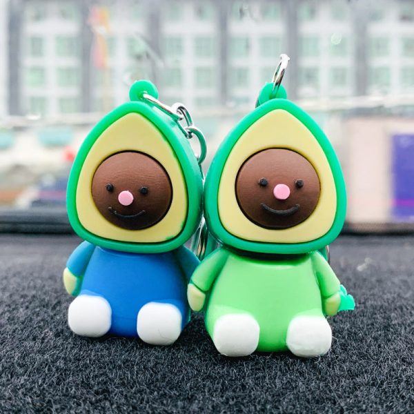 Wholesale 10PCS PVC Cartoon Stereo Kiwi Keychain For Discount