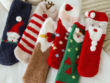 Wholesale Christmas Socks with Plush and Thick Sleep Socks Hot on Sale