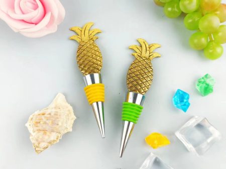 Wholesale DIY Gold Pineapple Zinc Alloy Red Wine Bottle Stoppers Discount