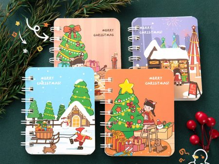 Wholesale Christmas series small coil notebook A7 pocket notebook student classroom notebook Fashion