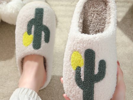 Wholesale New Cactus Thick Anti-slip Cute Winter Cotton Slippers Hot on Sale