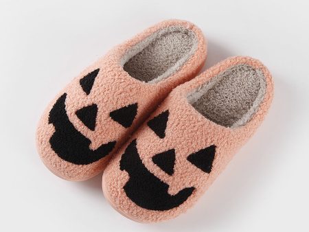 Wholesale New Halloween Pumpkin Cartoon Thick Anti-slip Cute Winter Cotton Slippers For Cheap