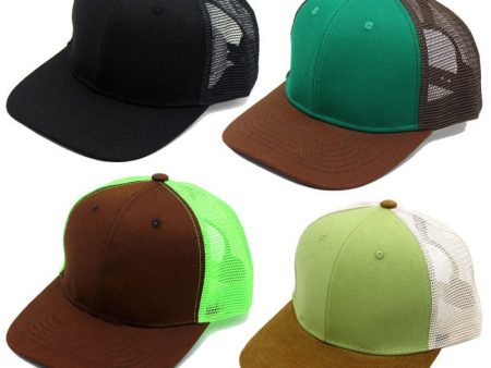 Wholesale Color Block Hip Hop Flat Brim Sunscreen Mesh Cotton Baseball Cap Hot on Sale