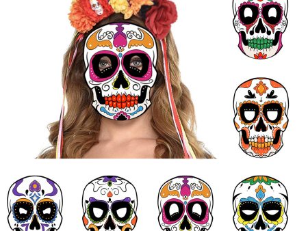 Wholesale Halloween party masquerade paper skull ghost face diy mask Online Sale