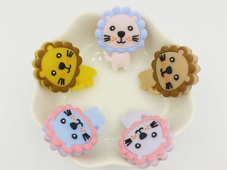 Wholesale of 10pcs Silicone Lion Cartoon Animals DIY Focal beads Online now