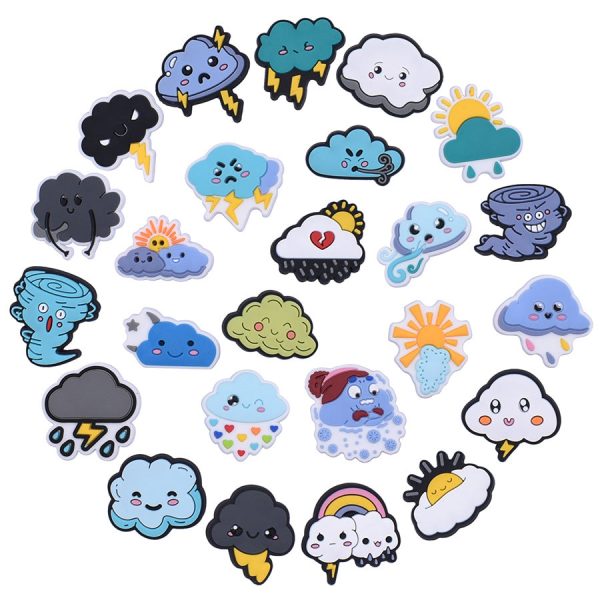 Wholesale Weather Cartoon PVC Soft Glue Patch Mobile Phone Case Decoration Accessories For Cheap