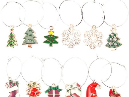 Wholesale Christmas Party Christmas Tree Metal Wine Cup Rings For Sale