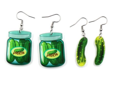 Wholesale Acrylic Cute Vegetable Cucumber Pickled Cucumber Earrings Cheap