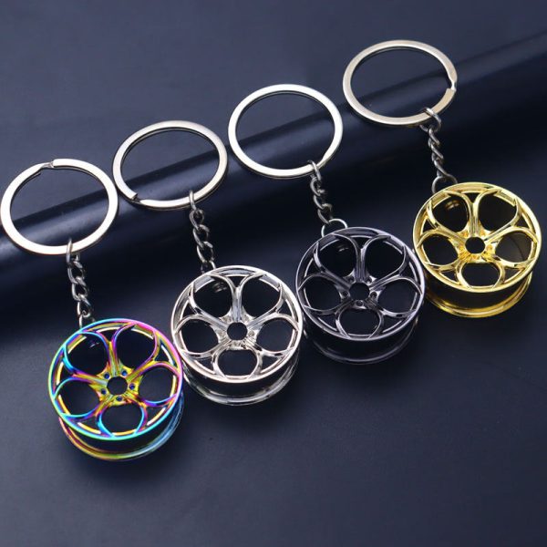 Wholesale Automobile Modification Wheel Hub Zinc Alloy Keychain Supply