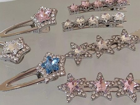 Wholesale Millennium Girls Silver Star Water Diamond Metal Hair Clips Online now