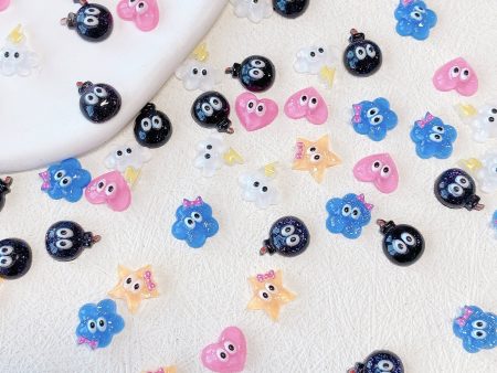 Wholesale 10PCS Pack Cloud Star Resin Nail Stickers Cheap