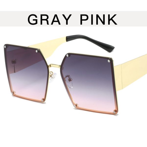 Wholesale Metal Large Square Frame Rivet PC Sunglasses Online now